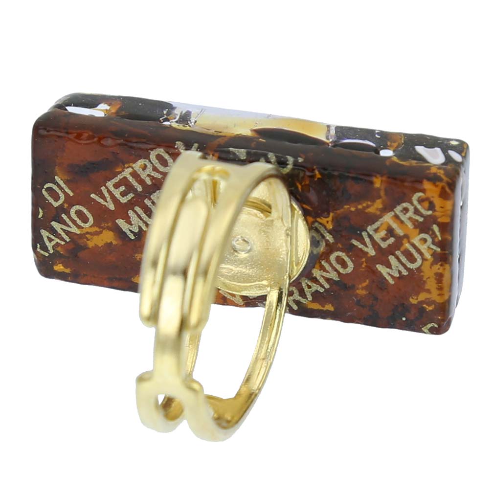 Venetian Reflections Rectangular Ring - Topaz Gold