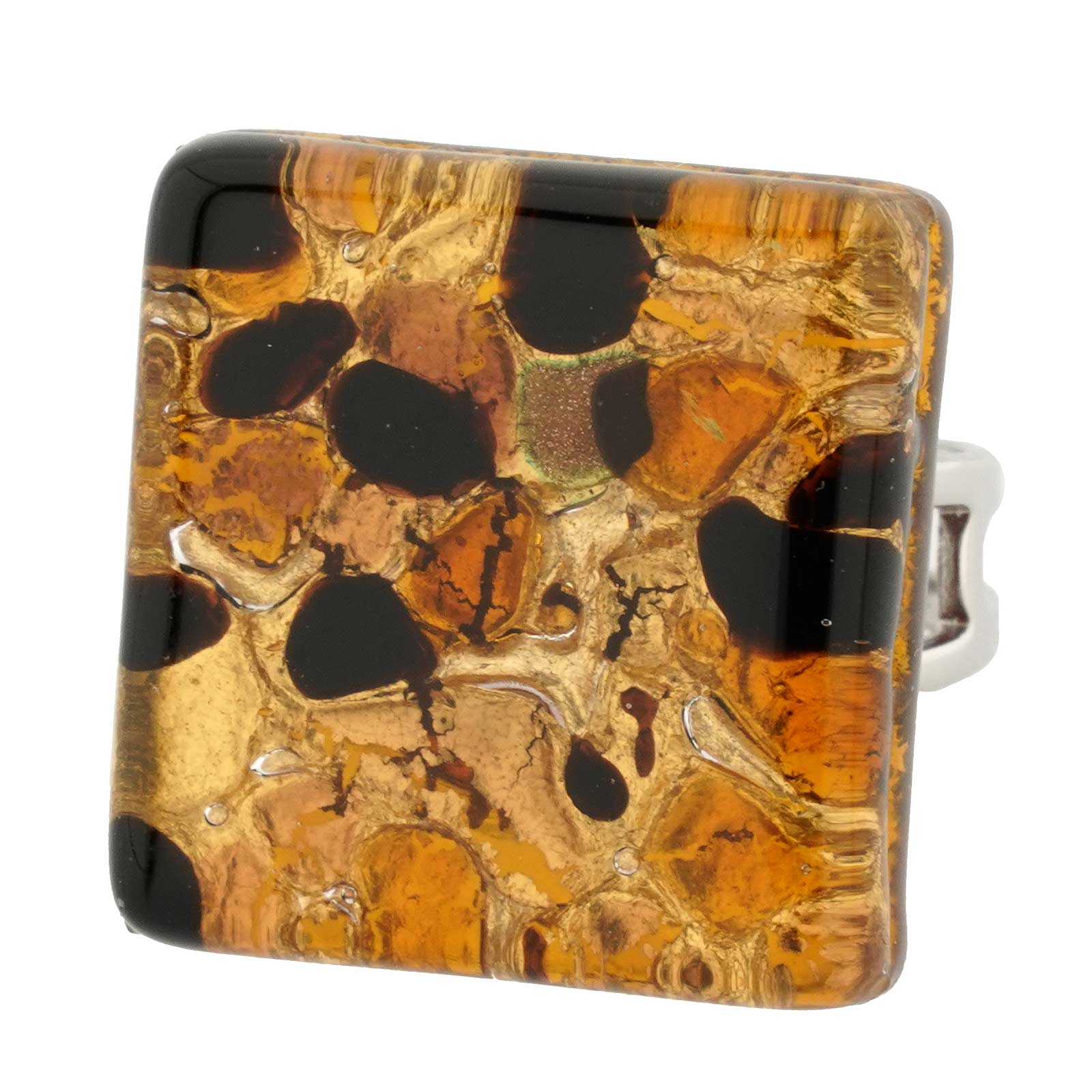 Venetian Reflections Square Adjustable Ring - Topaz Gold