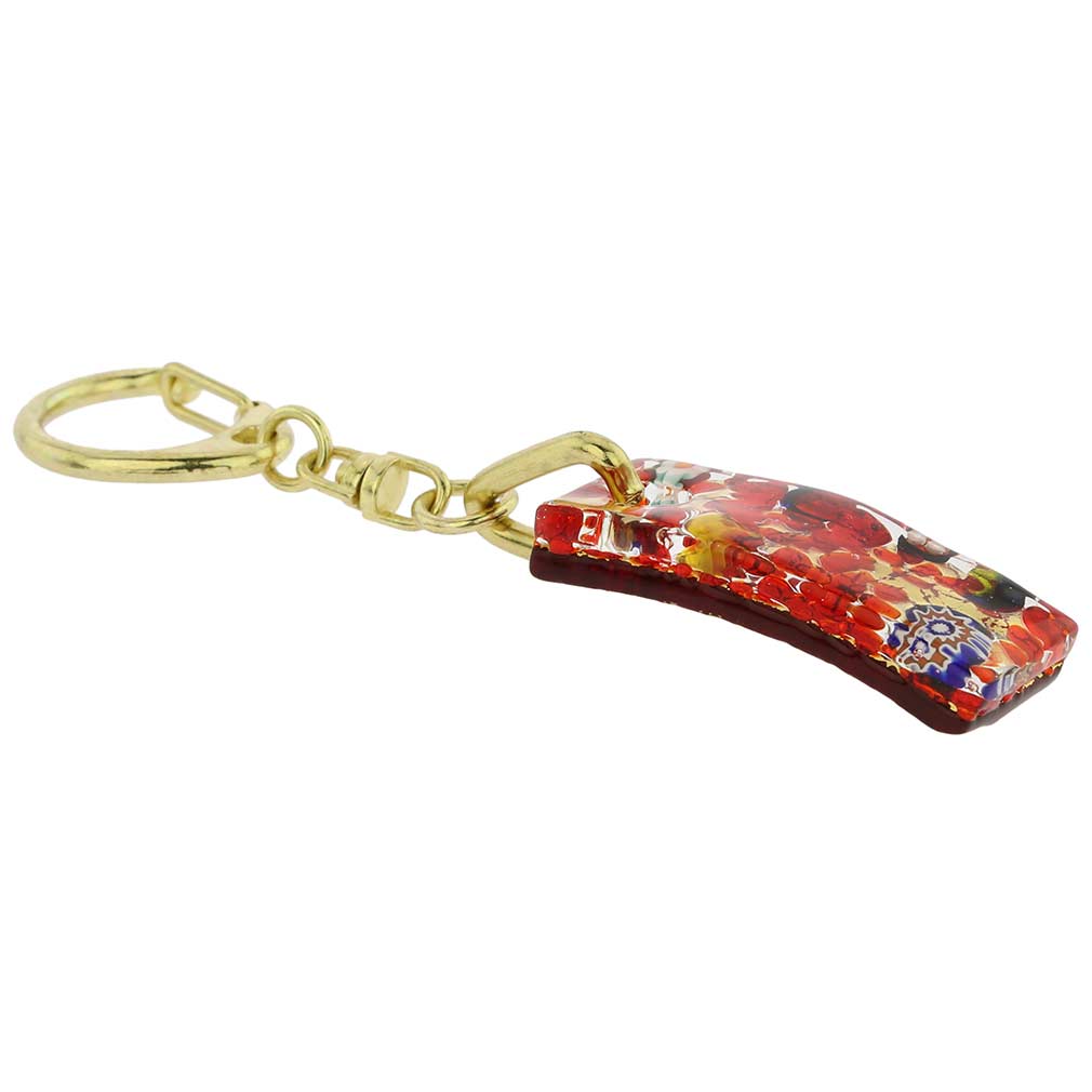 Murano Colors Stick Keychain - Red Gold