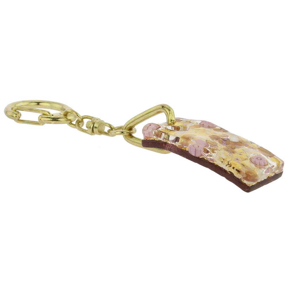 Murano Colors Stick Keychain - Purple Gold
