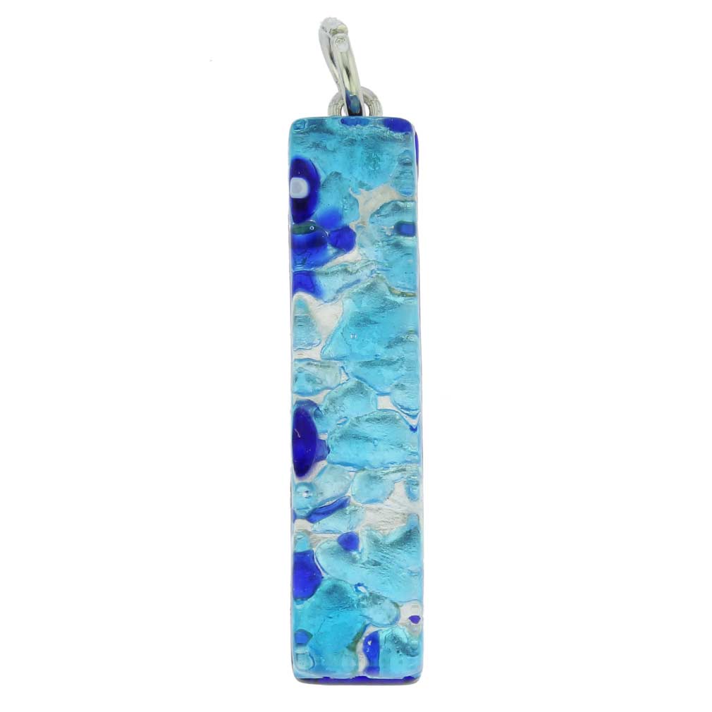 Venetian Reflections Stick Pendant - Aqua Blue