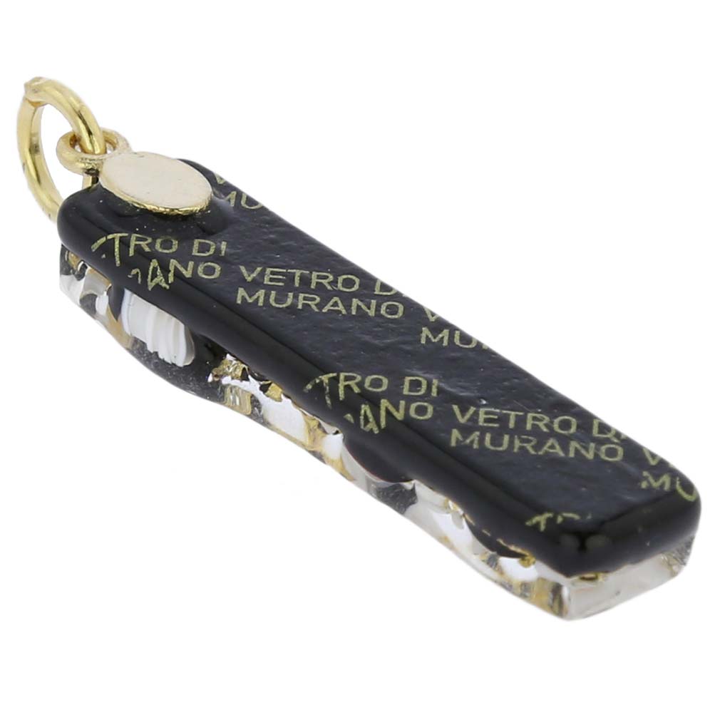 Venetian Reflections Stick Pendant - Black Gold