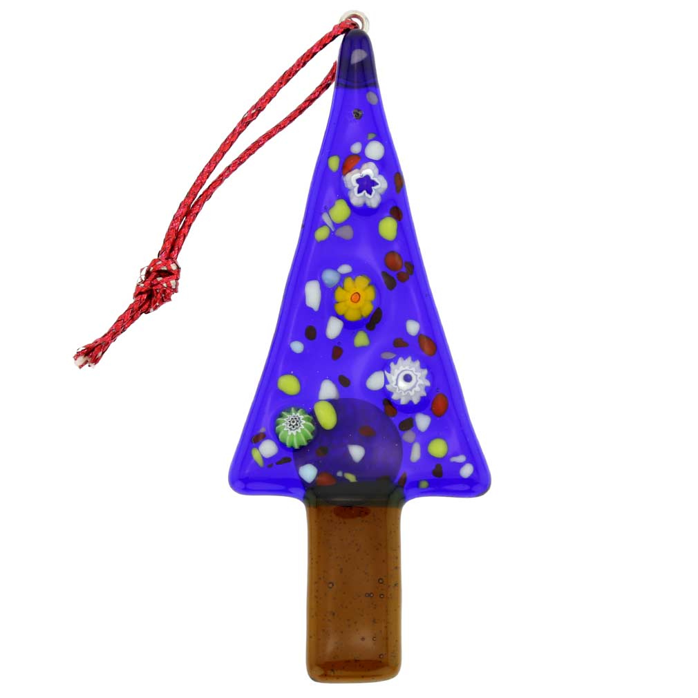 Murano Glass Christmas Tree Ornament - Blue