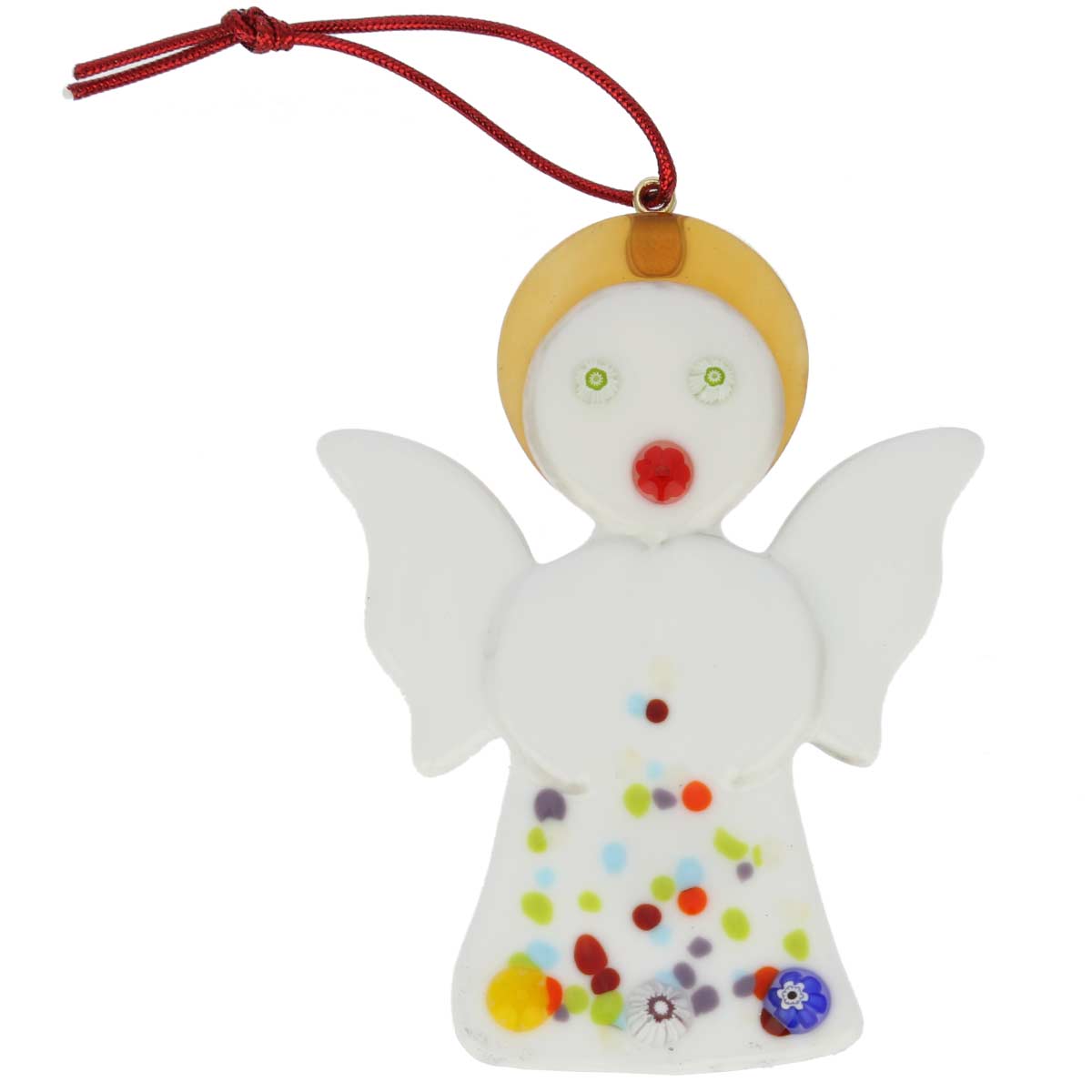 Murano Glass Angel Christmas Ornament - White