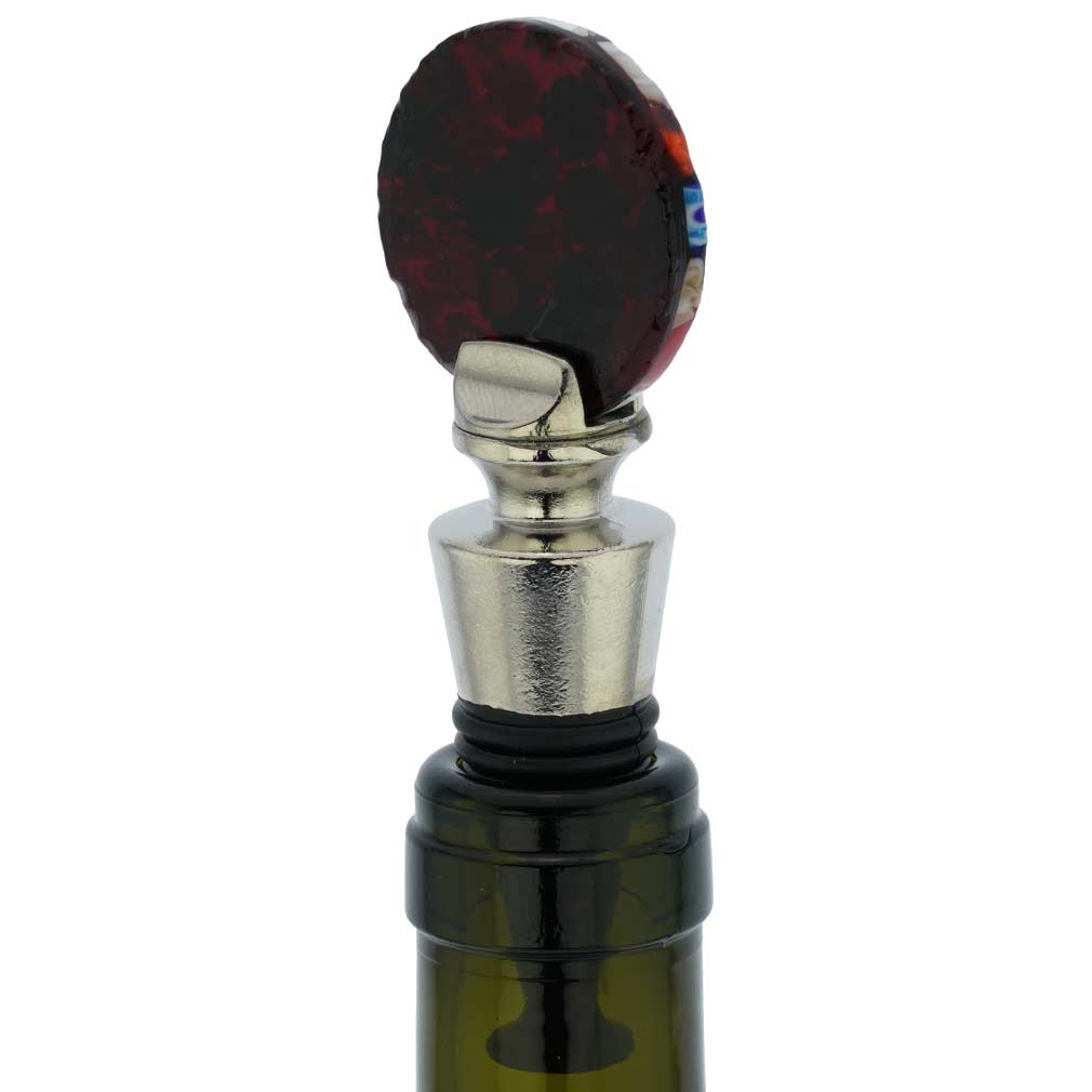 Murano Glass Millefiori Round Bottle Stopper