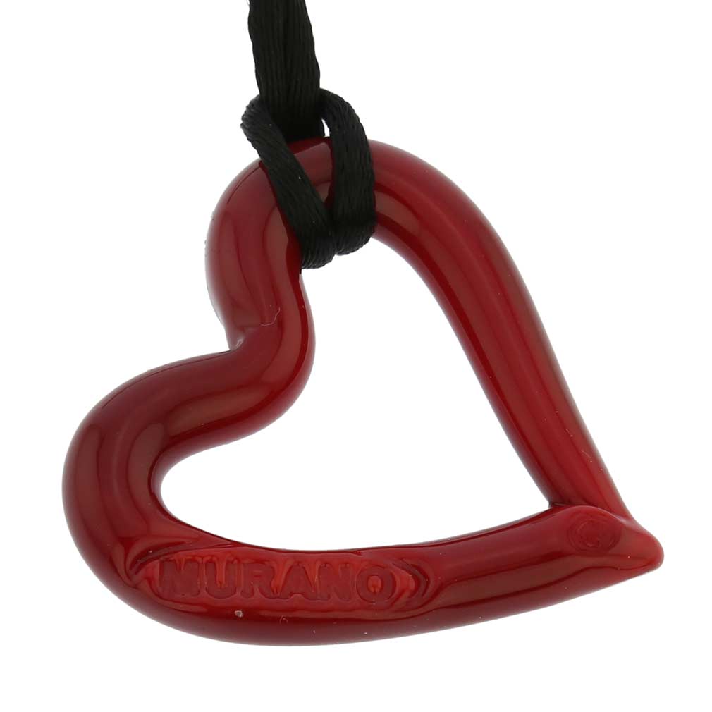 Murano Red Heart Necklace