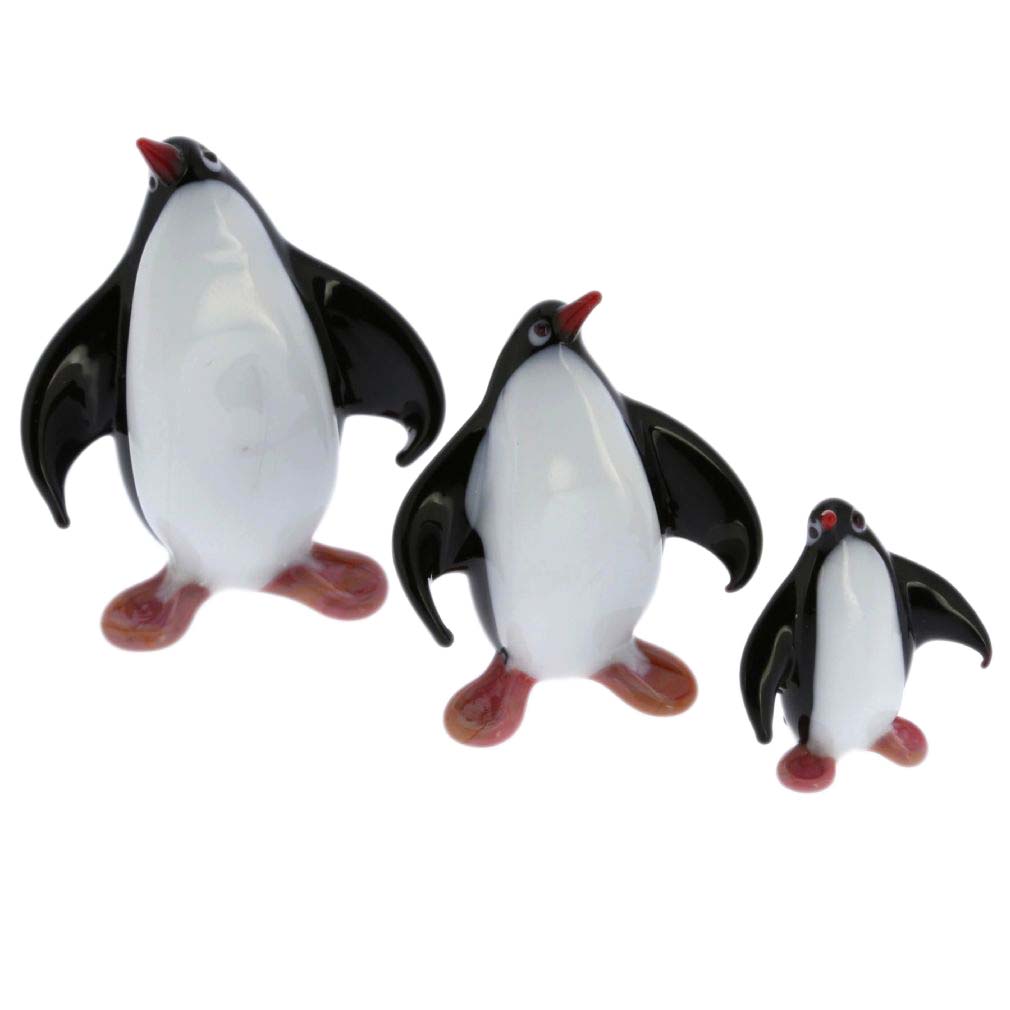 Murano Glass Penguin Family