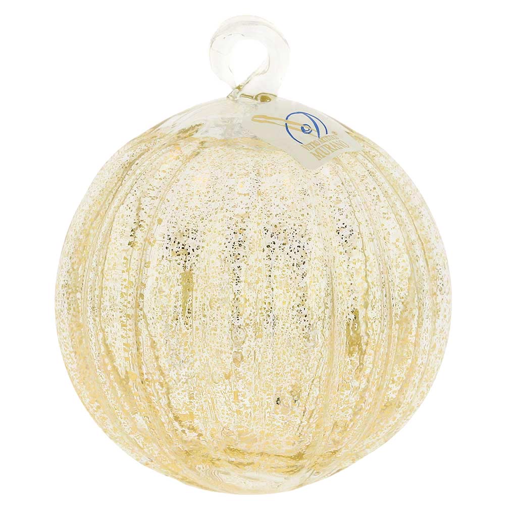 Murano Glass Medium Christmas Ornament - Clear