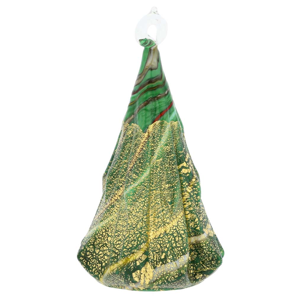 Murano Glass Christmas Tree Hanging Figurine - Green
