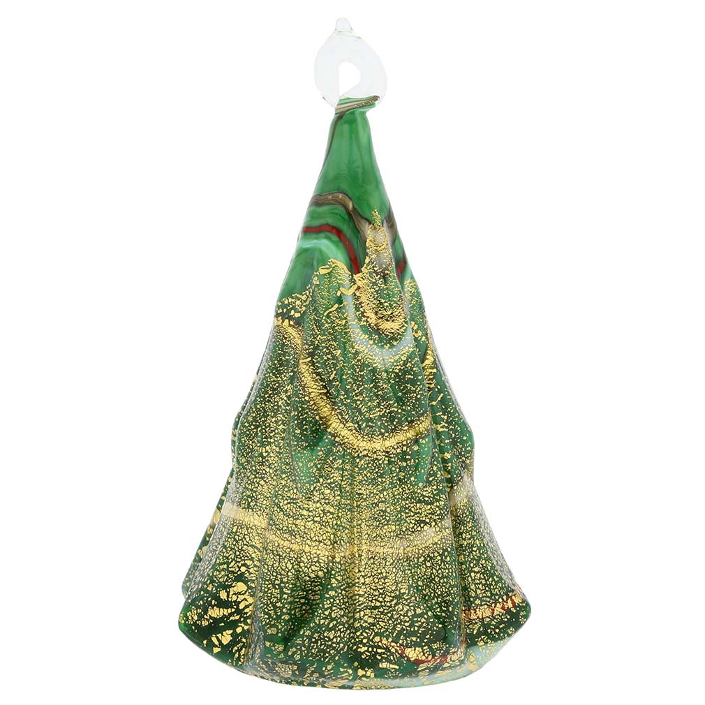 Murano Glass Christmas Tree Hanging Figurine - Green