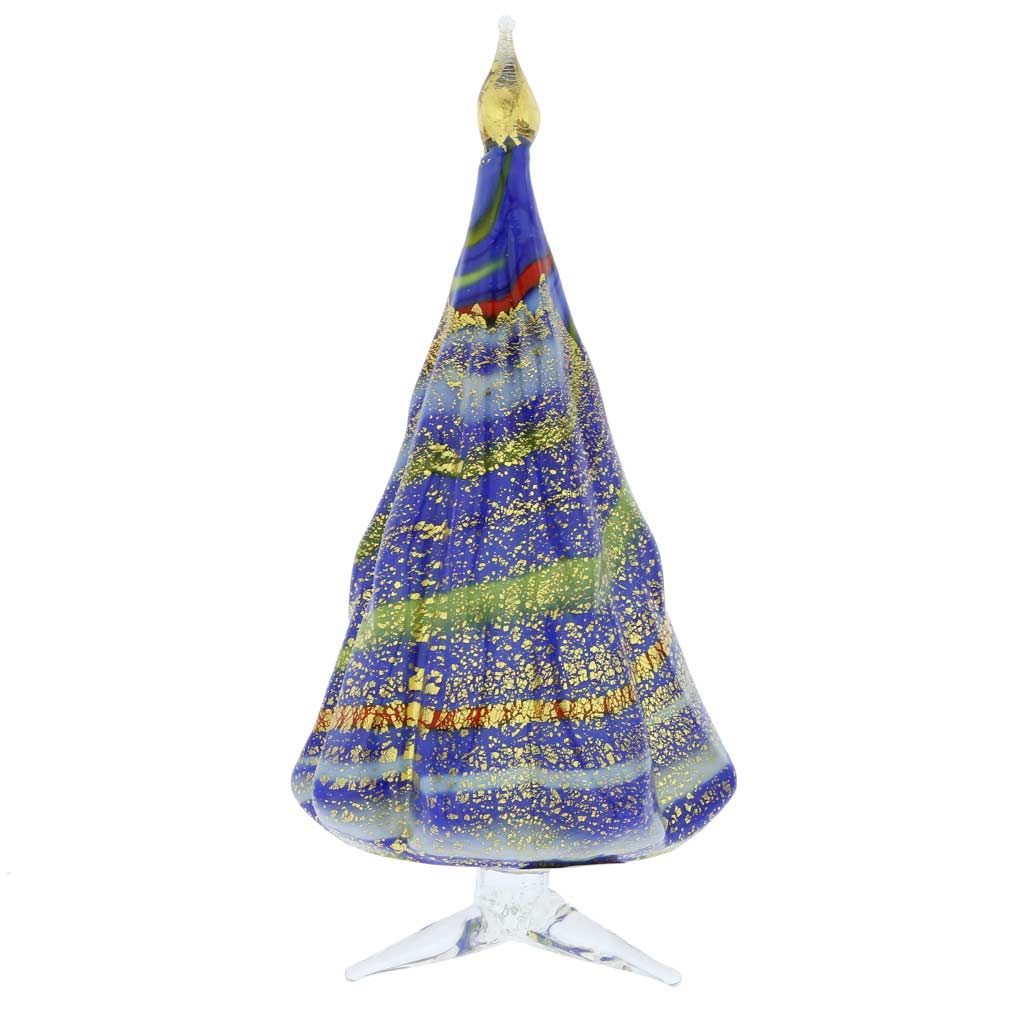 Murano Glass Christmas Tree Standing Sculpture - Blue