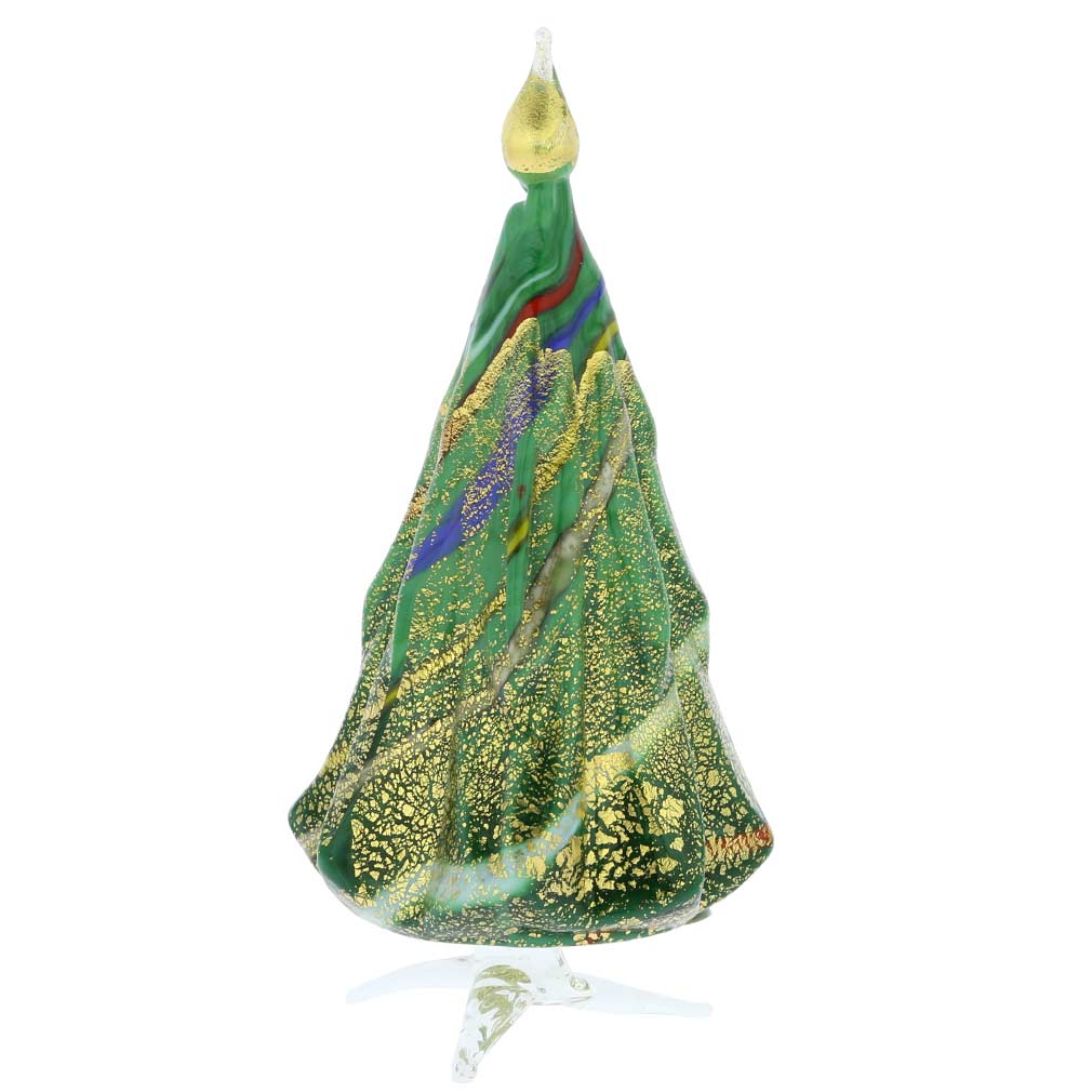 Murano Glass Christmas Tree Standing Sculpture - Green