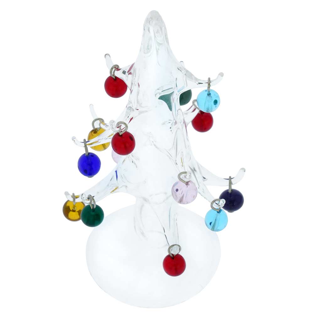 Murano Glass Christmas Tree With Ornaments - Medium