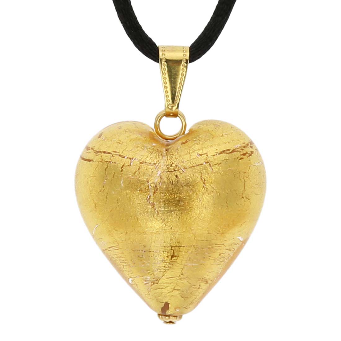 Murano Heart Pendant - Rose Gold