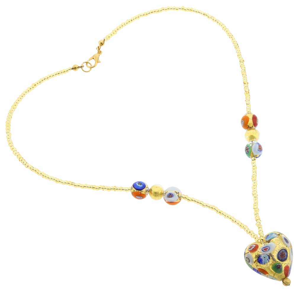 Murano Heart Necklace - Klimt