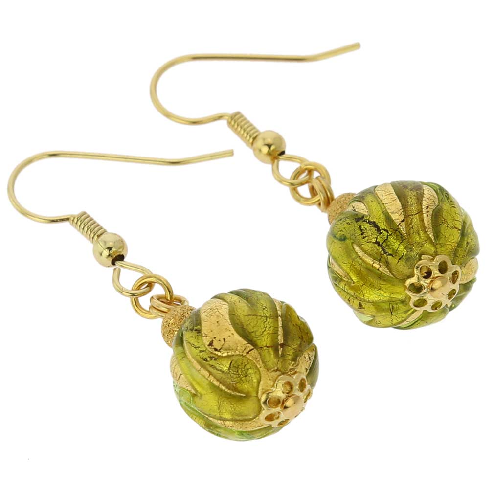 Royal Herb Green Ball Earrings