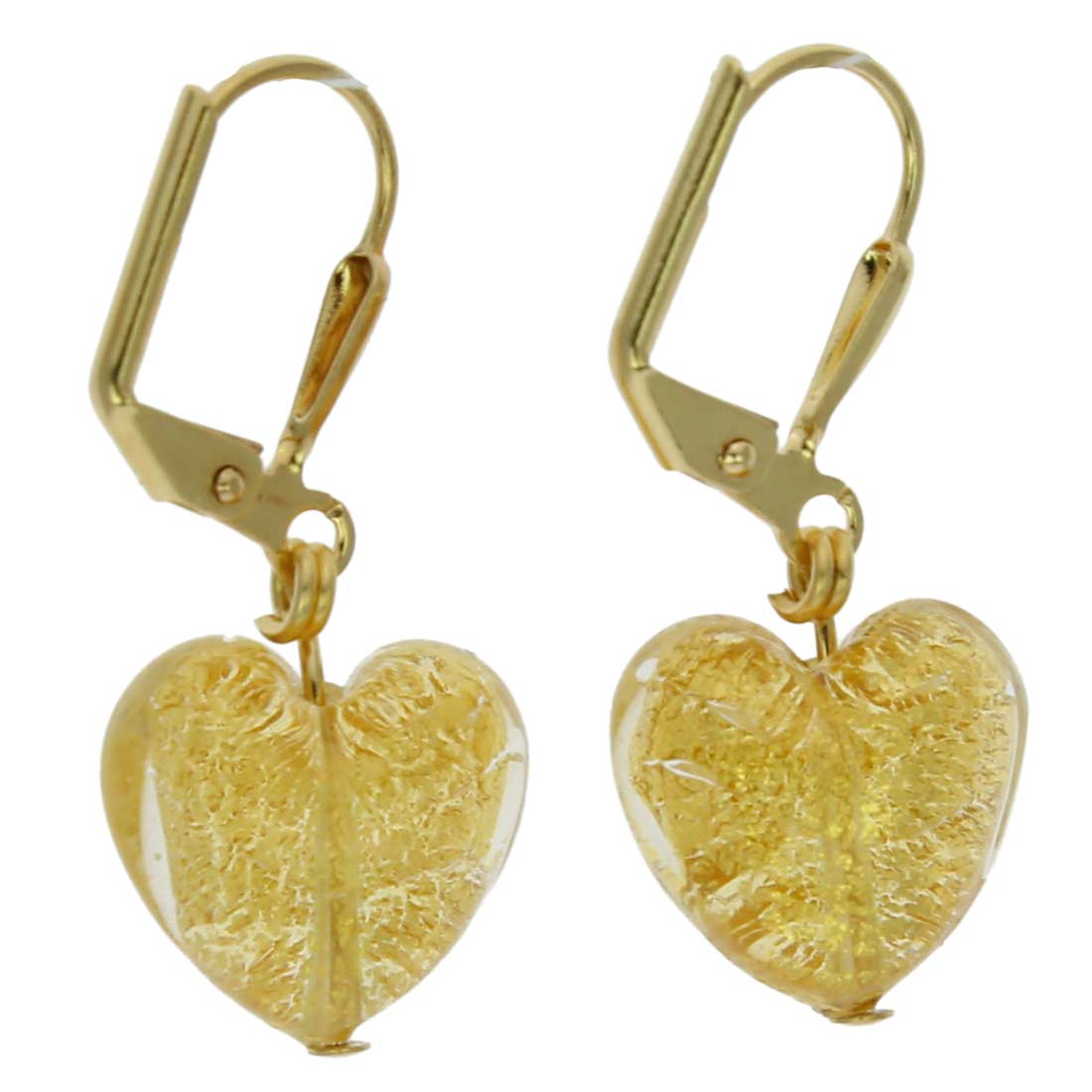 Ca D\'Oro Murano Heart Earrings - Yellow Gold