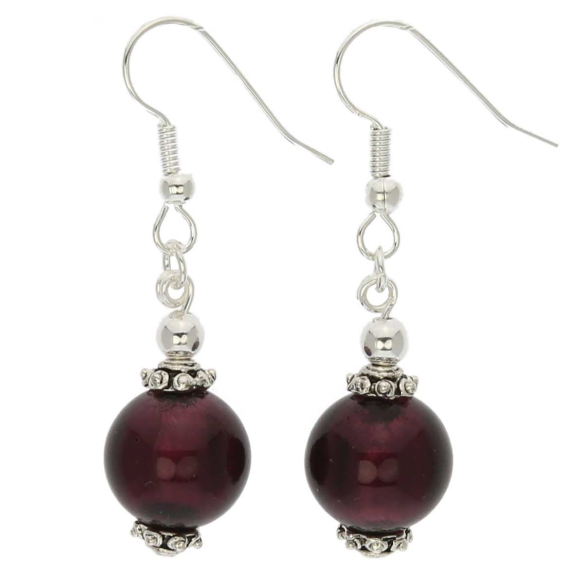 Antico Tesoro Balls Earrings - Silver Purple