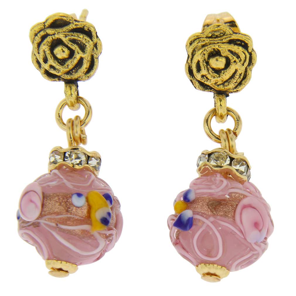 Magnifica Antique Stud Balls Earrings - Tender Rose