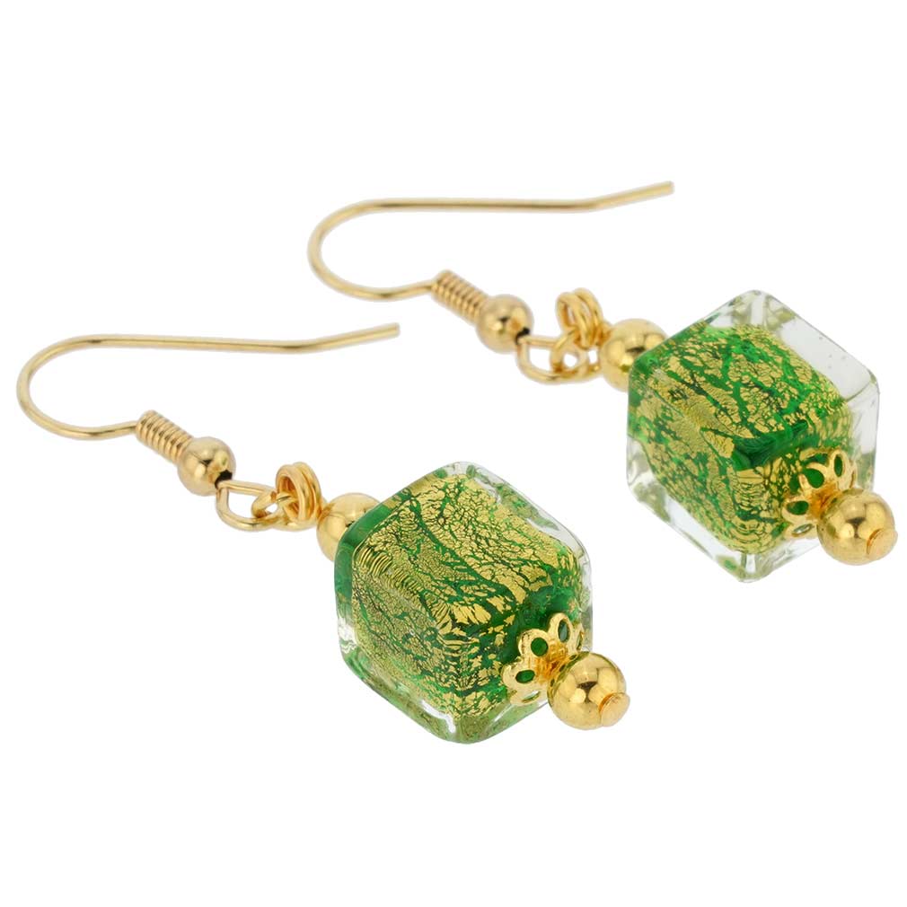 Antico Tesoro Cubes Earrings - Apple Green