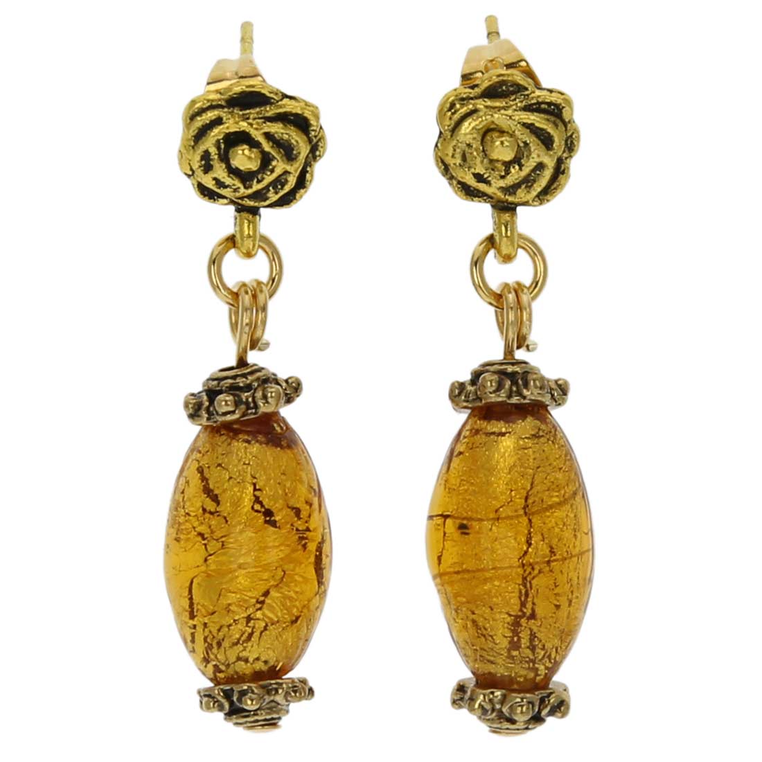 Antico Tesoro Olives Earrings - Golden Brown