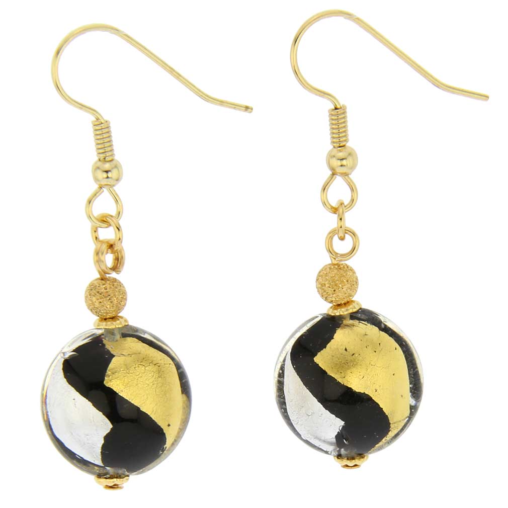 Gold and Silver Disk Earrings