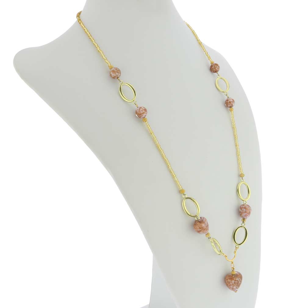 Amore Murano Necklace - Sparkly Rose
