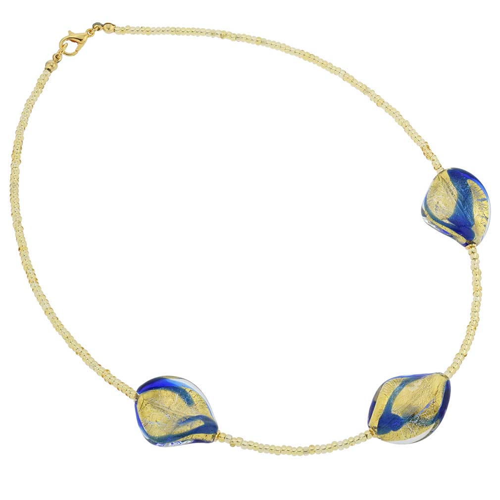 Royal Blue Spirals Necklace