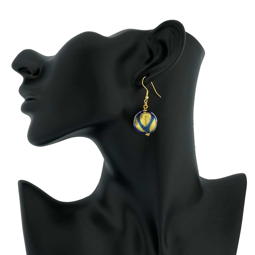 Royal Blue Circle Earrings
