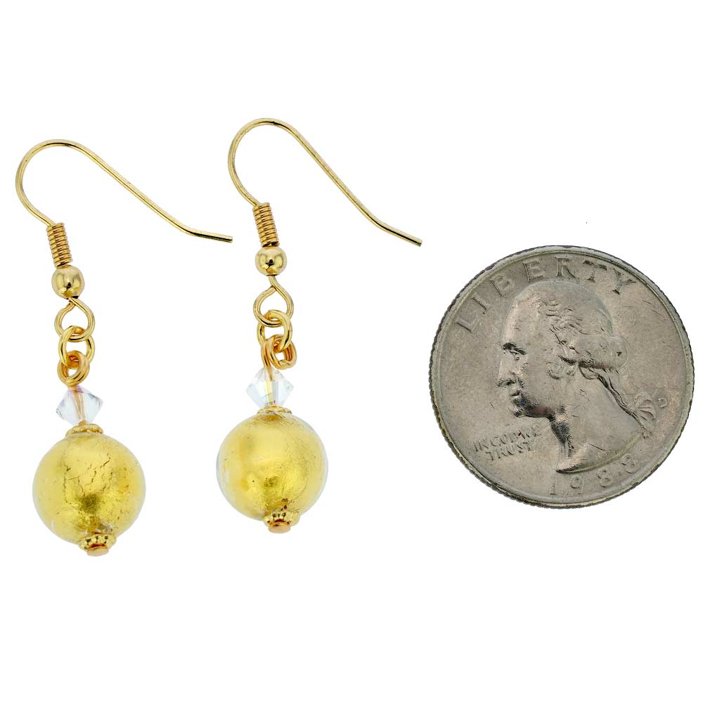 Murano Sparkling Ball Earrings - Liquid Gold