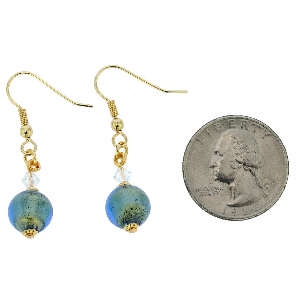 Murano Sparkling Ball Earrings - Royal Blue