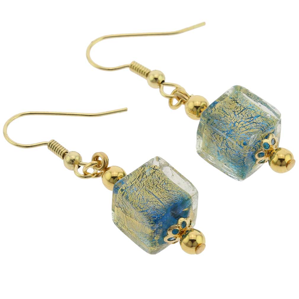 Antico Tesoro Cubes Earrings - Aqua