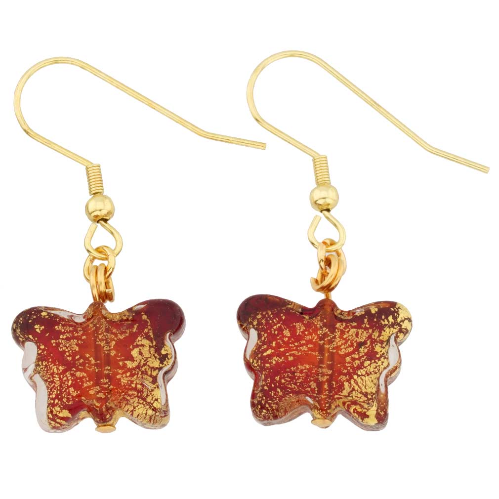 Ca D\'Oro Butterfly Earrings - Red