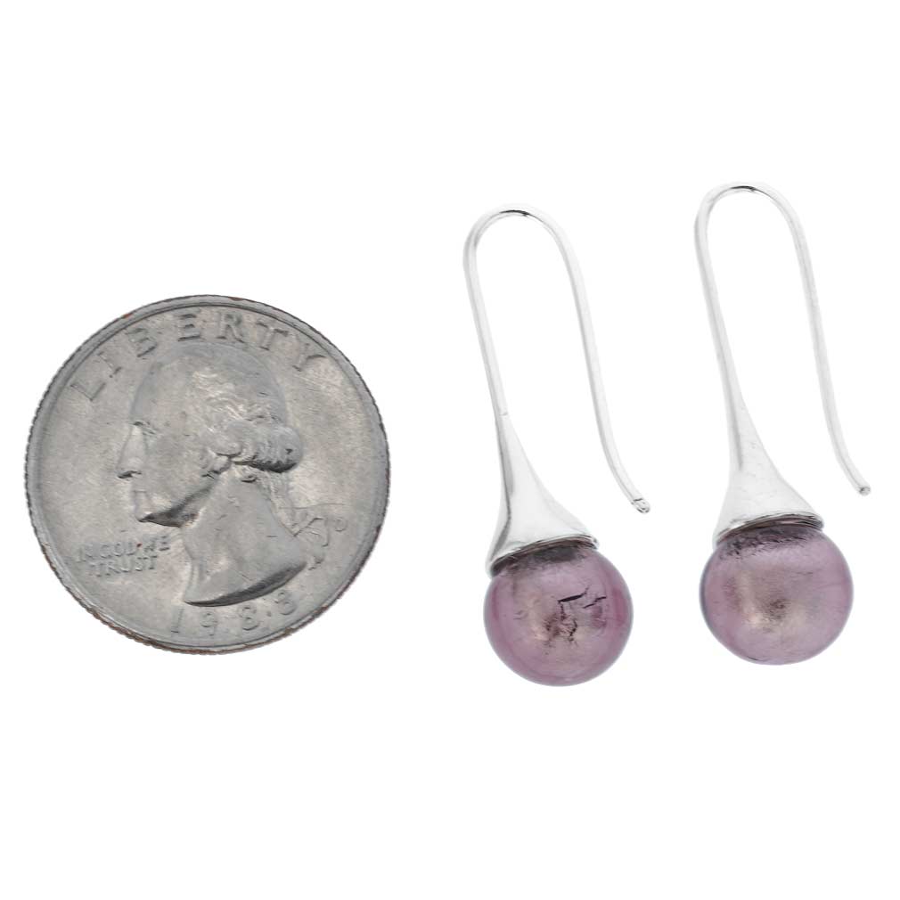 Murano Drop Earrings - Light Purple