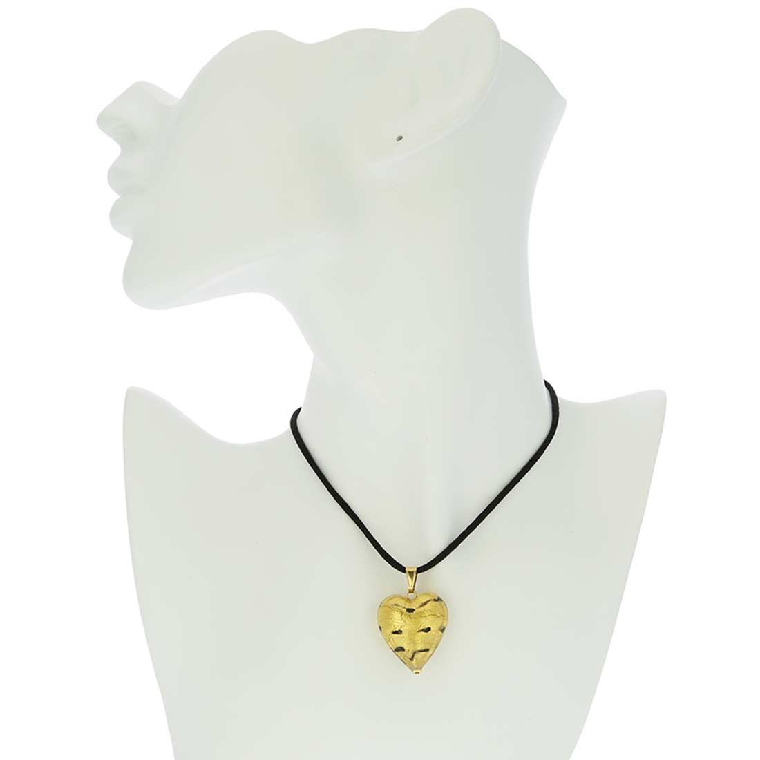 Murano Heart Pendant - Spotted Gold