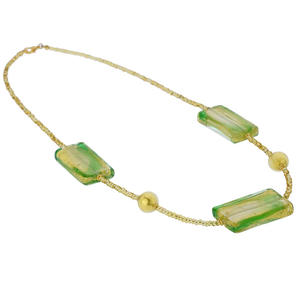 Royal Green Rectangles Necklace
