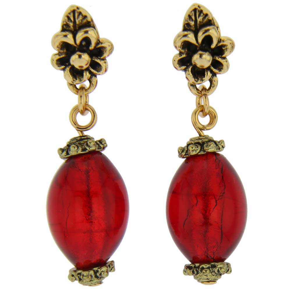 Antico Tesoro Olives Earrings - Red