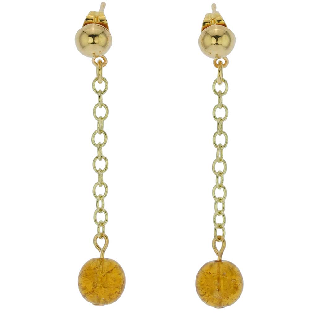 Gold Drops Murano Dangle Earrings