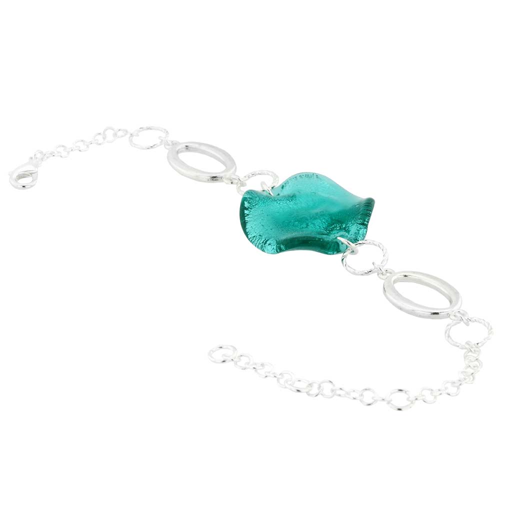 Volano Murano Glass Bracelet - Aqua Blue