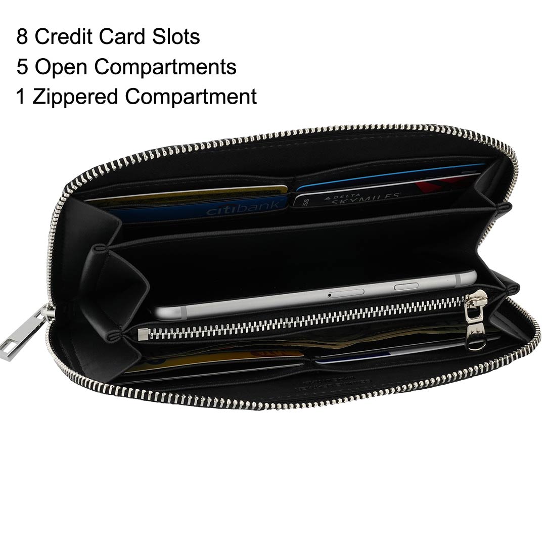 werknemer Harde wind Picknicken Fioretta Italian Genuine Leather Wallet For Women Credit Card Organizer Zip  Around - White
