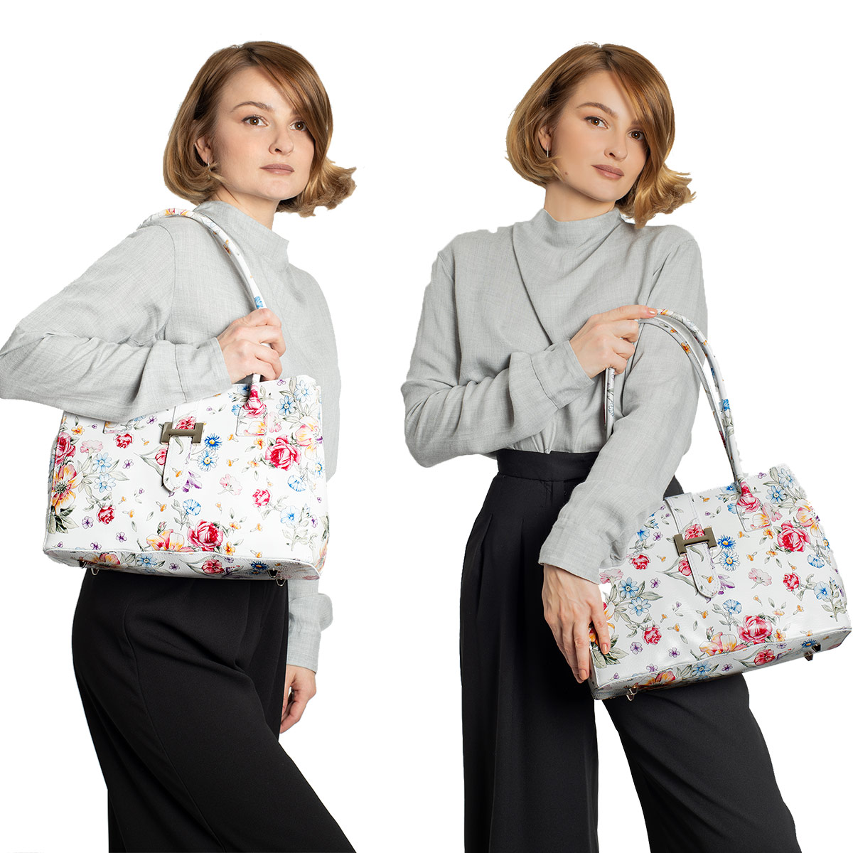 Fioretta Italian Genuine Leather Shoulder Bag Tote Handbag For Women