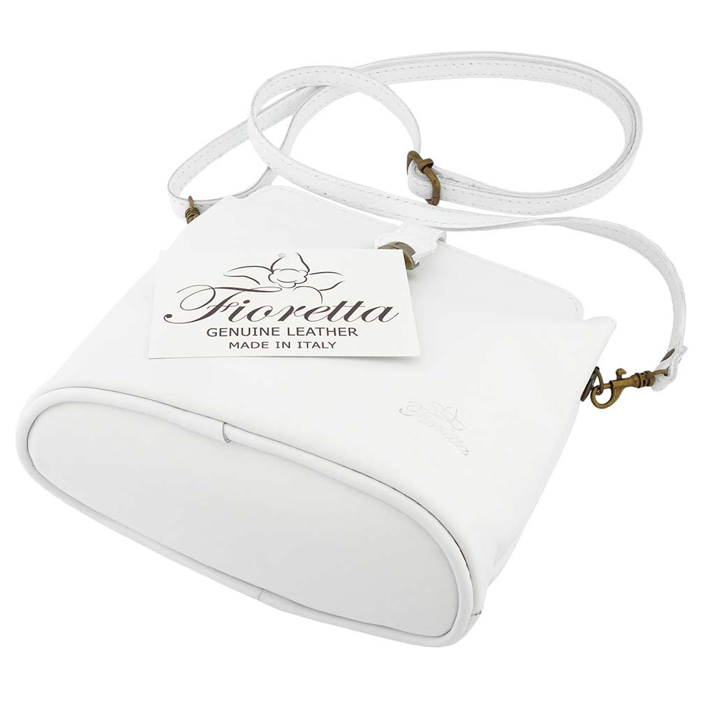 White Leather Purse, Crossbody Bag, Small Bag, Handmade Bag, Full Grain Leather, Gift for Her, Made in Greece.