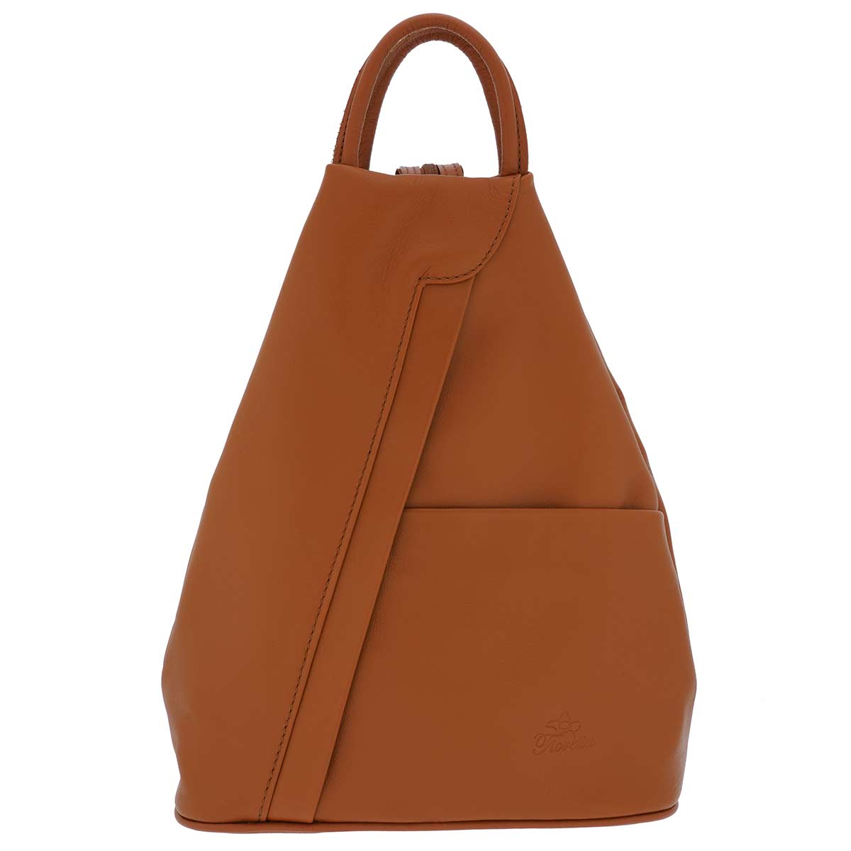 Fioretta Italian Genuine Leather Top Handle Backpack Purse Shoulder Bag Handbag Rucksack For Women - Light Brown