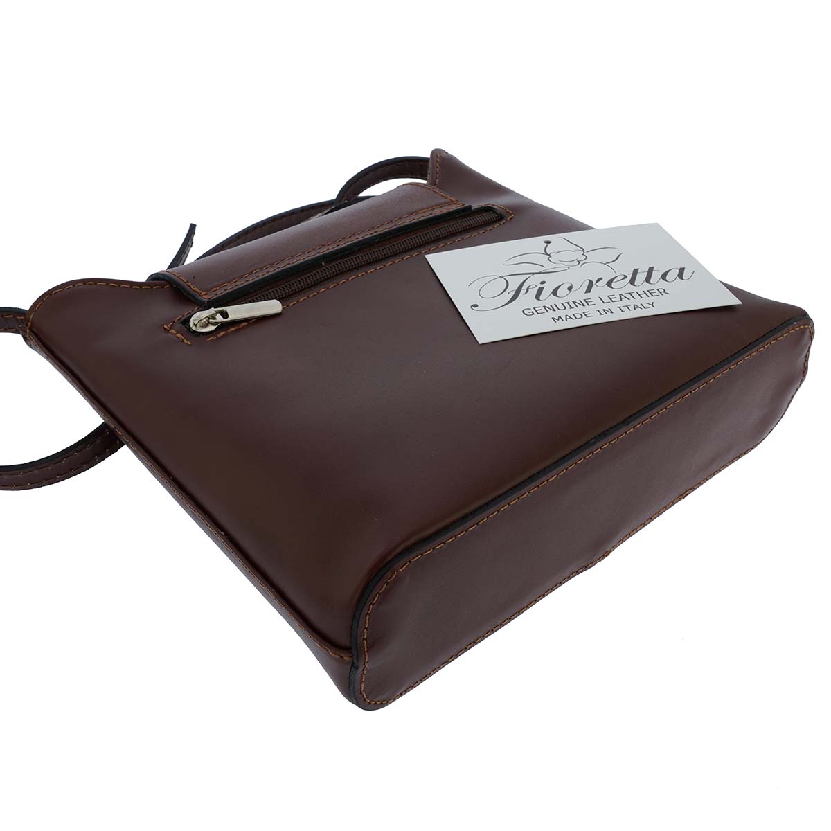 Fioretta Italian Genuine Leather Crossbody Shoulder Bag Handbag For Women - Brown