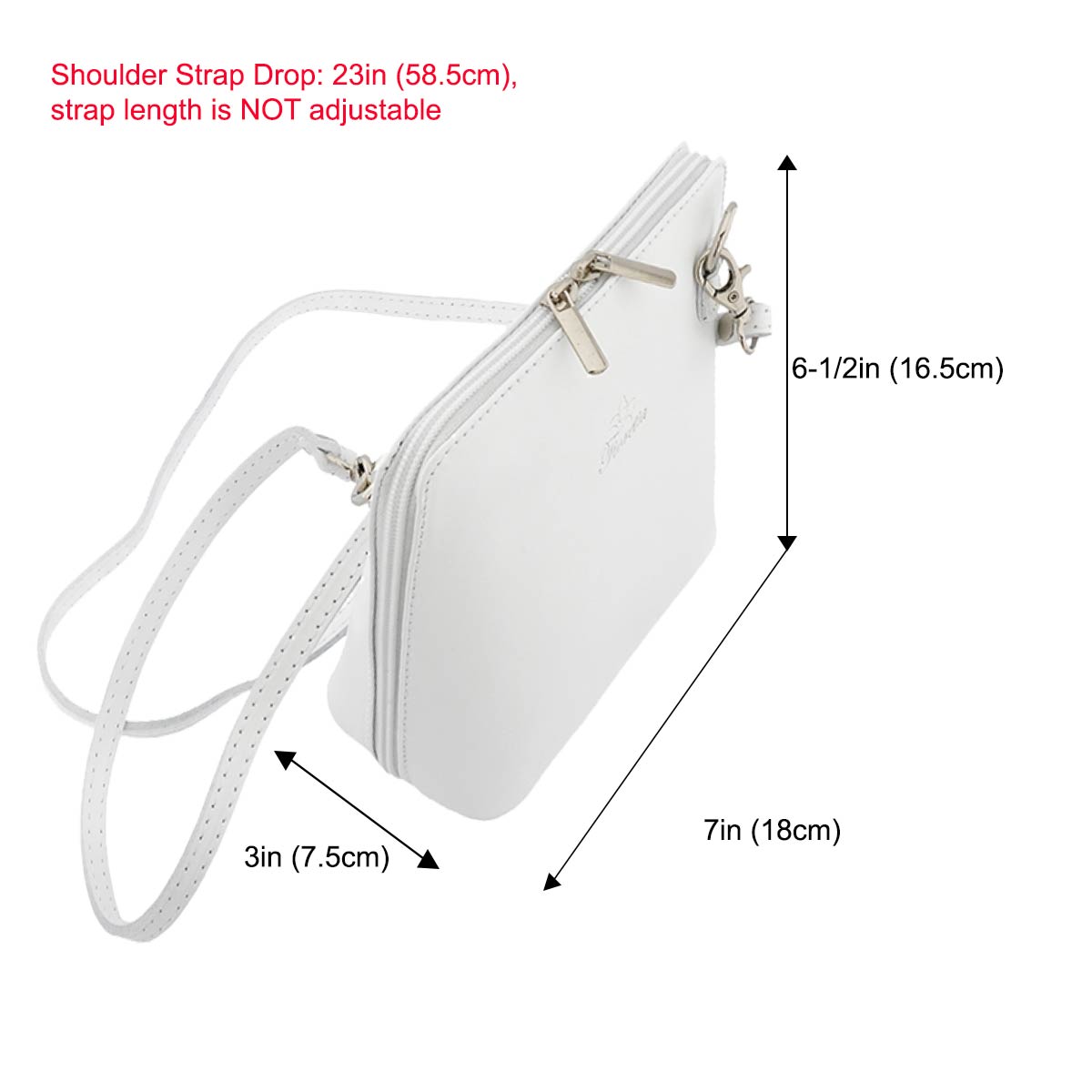 Fioretta Italian Genuine Leather Small Crossbody Bag Shoulder Bag Purse For Women - White