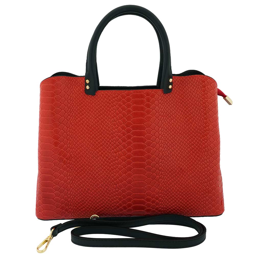 Crocodile pattern faux Leather (Red/Red)