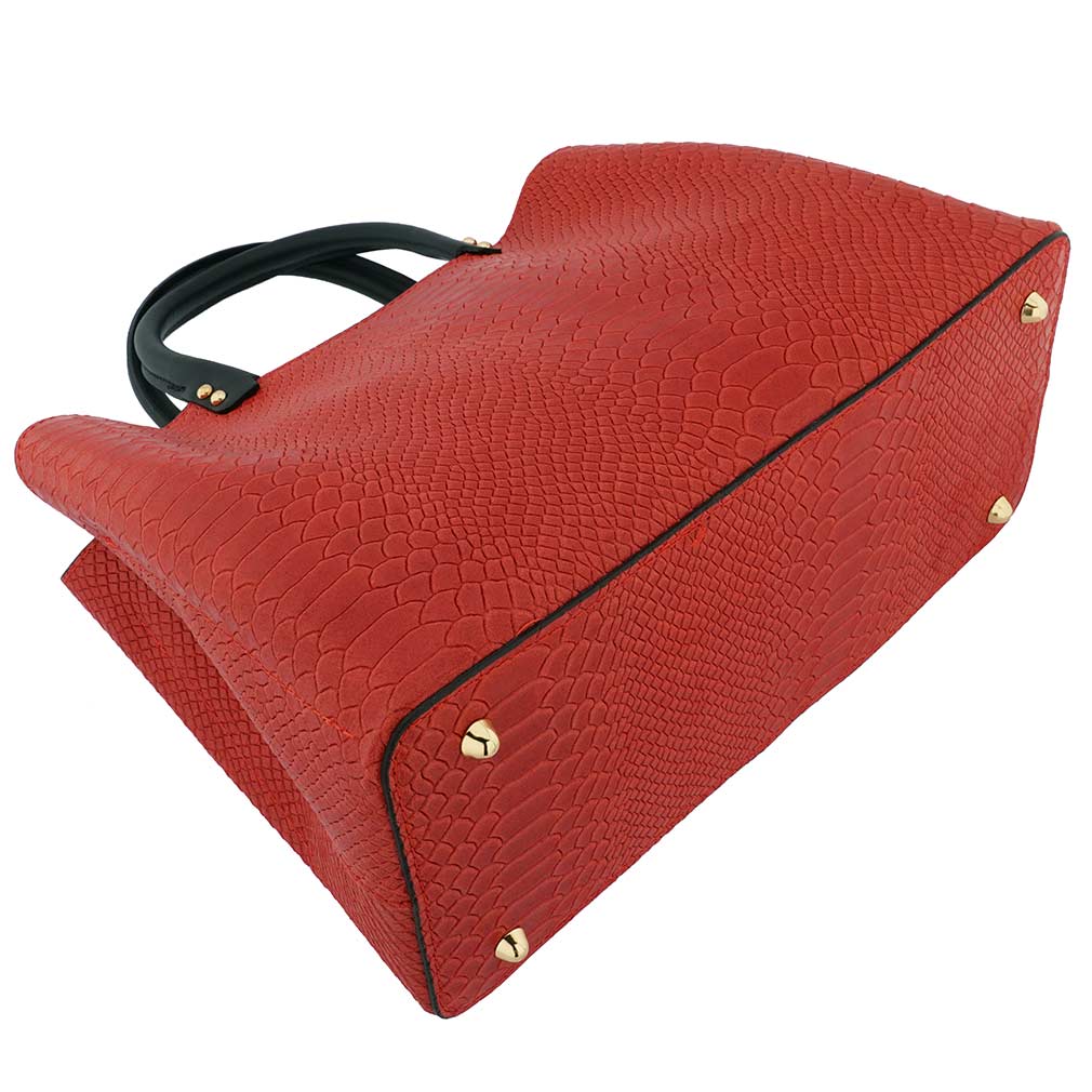  Crocodile Print Handbag for Women, Genuine Leather