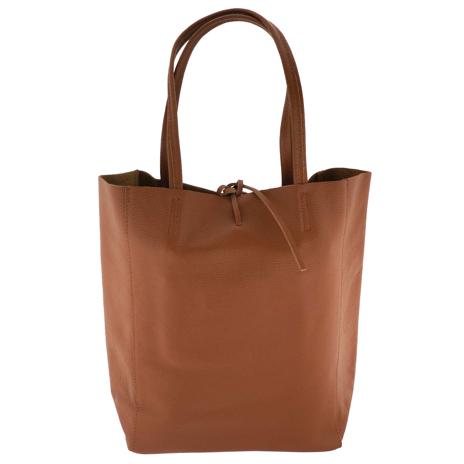 Fioretta Italian Genuine Leather Shopper Bag Carryall Handbag Shoulder Bag Tote for Women - Brown