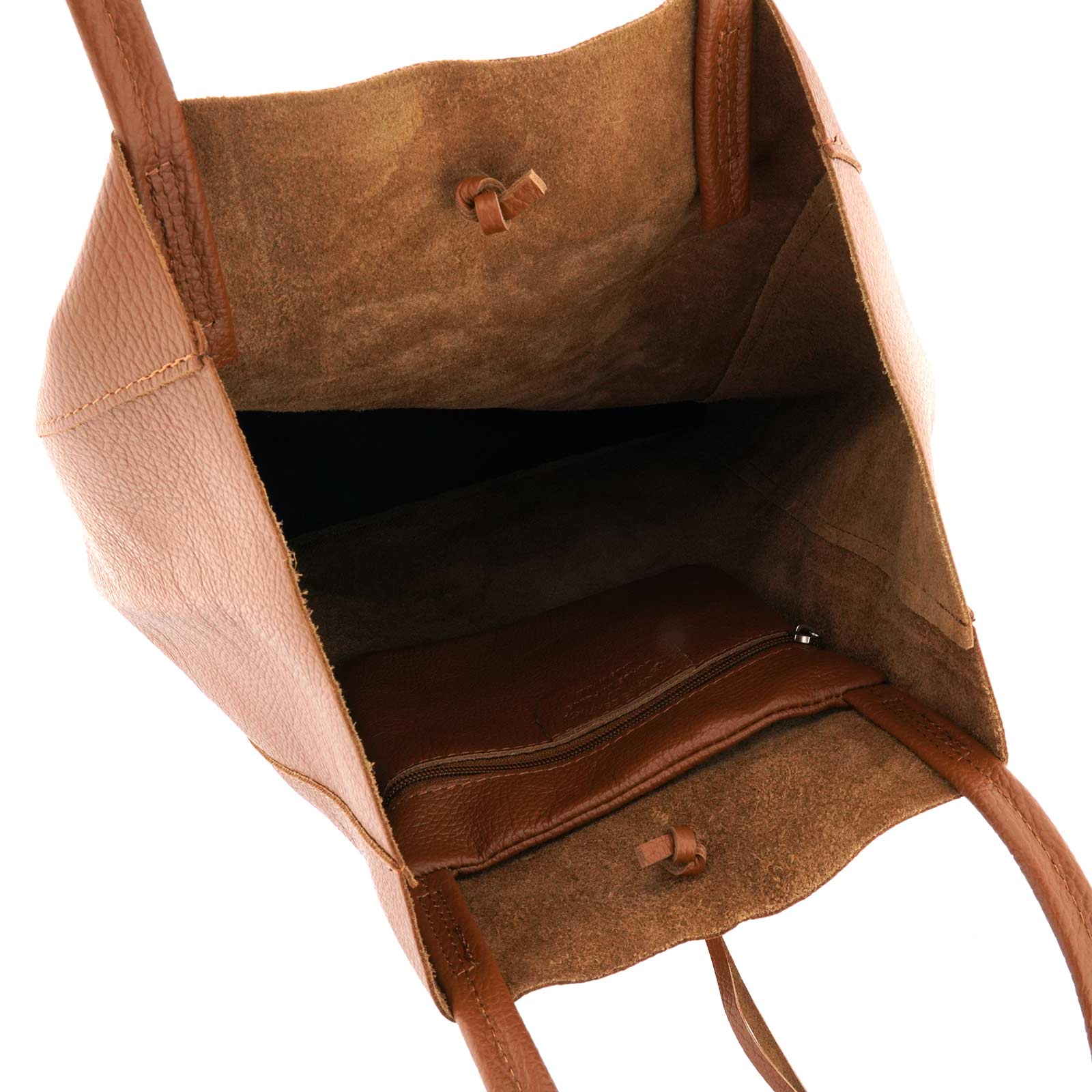 Fioretta Italian Genuine Leather Shopper Bag Carryall Handbag Shoulder Bag Tote for Women - Brown
