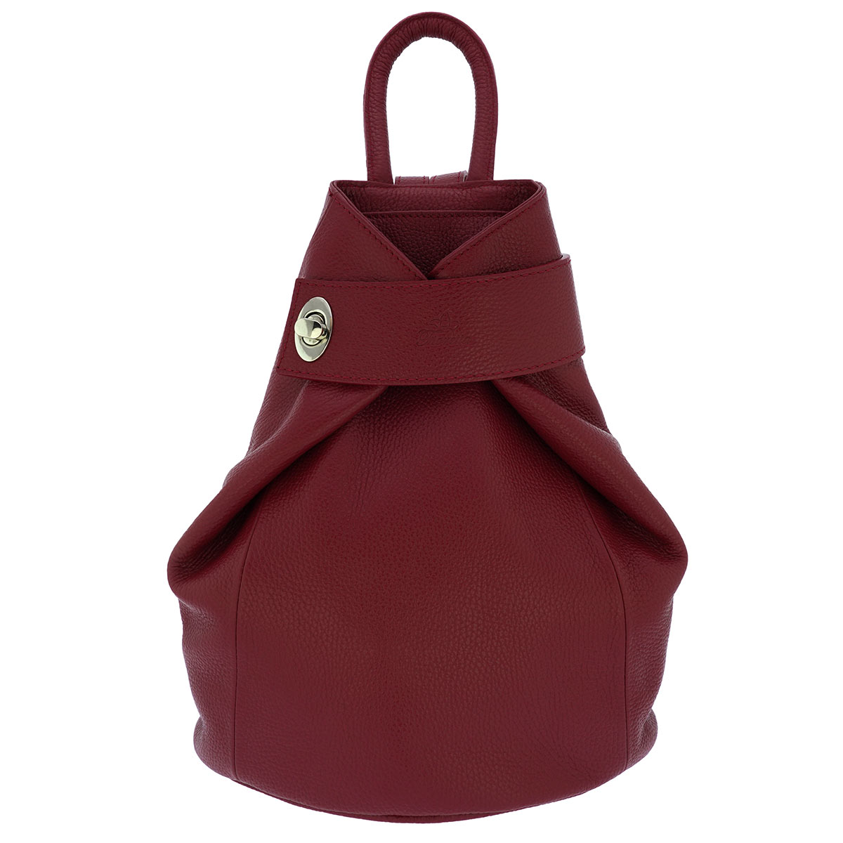 Fioretta Italian Genuine Leather Top Handle Backpack Handbag For Women - Red